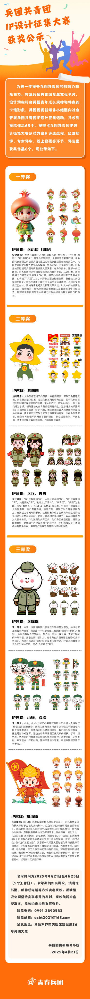 来啦！兵团共青团IP设计征集大赛获奖公示！